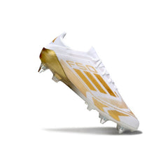 Chuteira Campo Molhado SG Adidas F50 Primeknit Elite Branca e Dourada