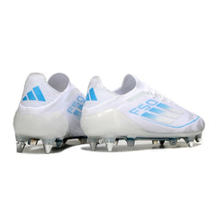 Chuteira Campo Molhado SG Adidas F50 Primeknit Elite Branca e Azul-Clara