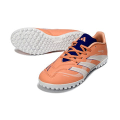 Chuteira Society TF Adidas Predator 25 Elite Laranja e Branca