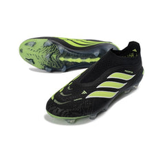 Chuteira Campo FG Adidas Predator 26 Elite Sem Cadarço Preta e Verde