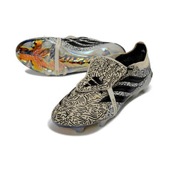 Chuteira Campo FG Adidas Predator 26 Elite Com Língua Bege, Preta e Branca
