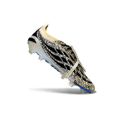 Chuteira Campo FG Adidas Predator 26 Elite Com Língua Bege, Preta e Branca