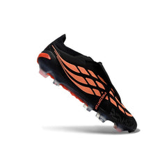 Chuteira Campo FG Adidas Predator 26 Elite Com Língua Preta e Laranja