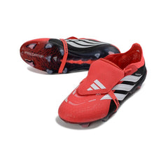 Chuteira Campo FG Adidas Predator 26 Elite Com Língua Preta e Vermelha