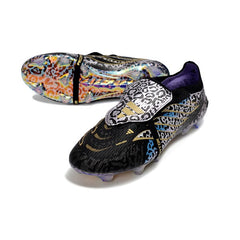 Chuteira Campo FG Adidas Predator 26 Elite Com Língua Preta e Branca