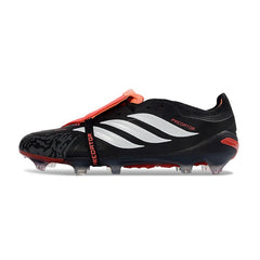 Chuteira Campo FG Adidas Predator 26 Elite Com Língua Preta, Vermelha e Branca