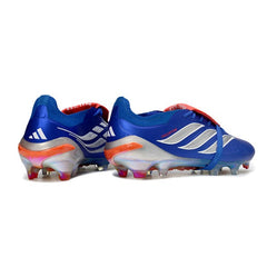 Chuteira Campo FG Adidas Predator 26 Elite Com Língua Azul e Prateada