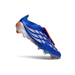 Chuteira Campo FG Adidas Predator 26 Elite Com Língua Azul e Prateada