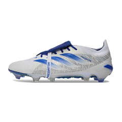 Chuteira Campo FG Adidas Predator 26 Elite Com Língua Azul e Branco