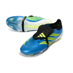 Chuteira Campo FG Adidas Predator 26 Elite Com Língua Azul, Branca e Preta Infantil