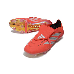 Chuteira Campo FG Adidas Predator 26 Elite Com Língua Laranja e Branco