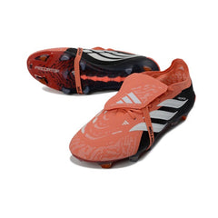 Chuteira Campo FG Adidas Predator 26 Elite Com Língua Laranja, Branca e Preta