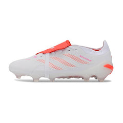 Chuteira Campo FG Adidas Predator 26 Elite Com Língua Branco e Laranja