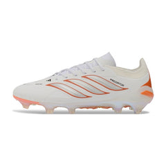 Chuteira Campo FG Adidas Predator 26 Elite Branco, Preto e Laranja
