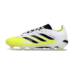 Chuteira Campo FG Adidas Predator 26 Elite Branca, Preta e Amarela