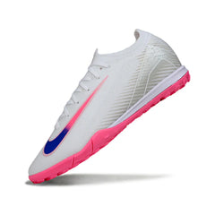 Chuteira Society TF Nike Zoom Mercurial Vapor 16 Elite Branca Rosa e Azul