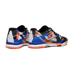 Chuteira Futsal IC Joma Regate Rebound Preta Laranja Azul e Cinza