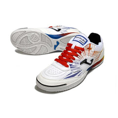 Chuteira Futsal IC Joma Top Flex 24 Branca, Azul e Laranja