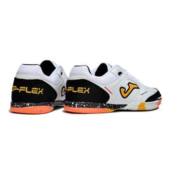 Chuteira Futsal IC Joma Top Flex 24 Branca Preta e Laranja