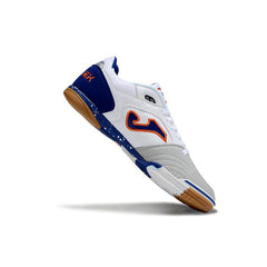 Chuteira Futsal IC Joma Top Flex 24 Branca, Azul e Laranja