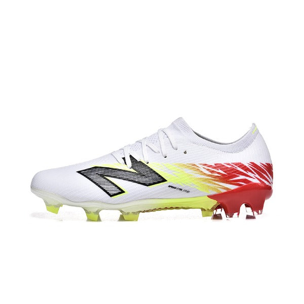 Chuteira Campo FG New Balance Furon Team V8 Branca e Vermelha
