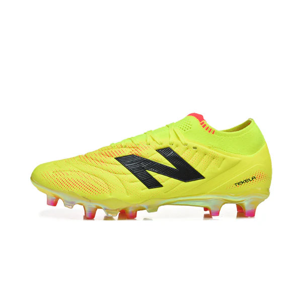 Chuteira Campo FG New Balance Tekela Elite V5 Amarela e Laranja