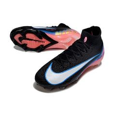 Chuteira Campo FG Nike Air Zoom Mercurial Superfly 10 Elite Preta, Rosa e Azul