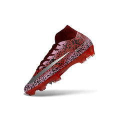 Chuteira Campo FG Nike Air Zoom Mercurial Superfly 10 Elite Vermelha-Escura e Prateada