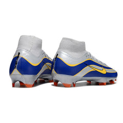 Chuteira Campo FG Nike Air Zoom Mercurial Superfly 10 Elite Cinza e Azul
