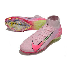 Chuteira Campo FG Nike Air Zoom Mercurial Superfly 10 Elite Rosa e Verde-Clara