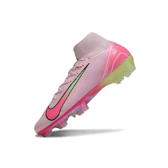 Chuteira Campo FG Nike Air Zoom Mercurial Superfly 10 Elite Rosa e Verde-Clara