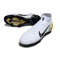 Chuteira Campo FG Nike Air Zoom Mercurial Superfly 10 Elite Branca e Amarela