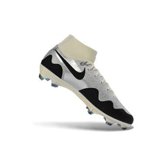 Chuteira Campo Sintético AG Nike Air Zoom Mercurial Superfly 9 Elite Prateada e Preta Infantil Pack Peak Ready