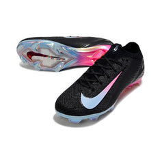Chuteira Campo FG Nike Air Zoom Mercurial Vapor 16 Elite Preta, Azul-Clara e Rosa