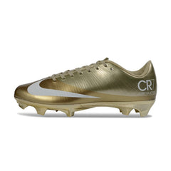 Chuteira Campo FG Nike Air Zoom Mercurial Vapor 16 Elite CR7 Dourada Infantil
