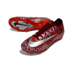 Chuteira Campo FG Nike Air Zoom Mercurial Vapor 16 Elite Vermelha-Escura e Prateada