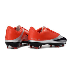 Chuteira Campo FG Nike Air Zoom Mercurial Vapor 16 Elite Vermelha e Prateada Infantil