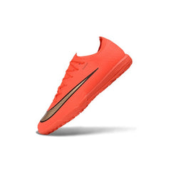 Chuteira Society TF Nike Air Zoom Mercurial Vapor 17 Elite Laranja e Douradoen
