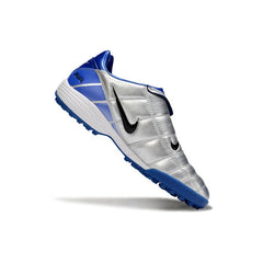 Chuteira Society TF Nike Air Zoom Total 90 III Cinza e Azul