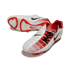 Chuteira Campo FG Nike Air Zoom Total 90 III Branca e Vermelha
