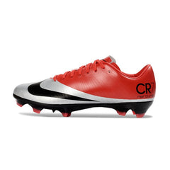 Chuteira Campo FG Nike Mercurial Vapor Superfly 1 Elite CR7 Vermelha, Prateada e Preta