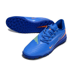 Chuteira Society TF Nike Phantom 6 Academy Azul e Laranja