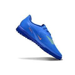 Chuteira Society TF Nike Phantom 6 Academy Azul e Laranja