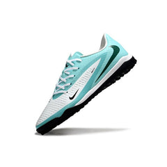 Chuteira Society TF Nike Phantom 6 Academy Branca e Azul-Clara
