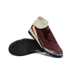 Chuteira Society TF Nike Phantom 6 DF Elite Pack Branco e Vermelha-Escura Infantil