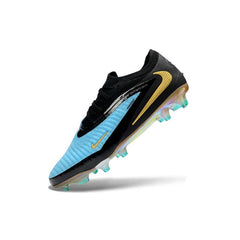 Chuteira Campo FG Nike Phantom 6 Elite Preta, Azul e Dourada