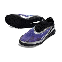 Chuteira Society TF Nike Phantom 6 Elite Preta Azul e Prateada