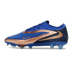 Chuteira Campo FG Nike Phantom 6 Elite Azul e Dourado