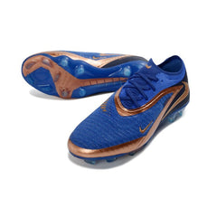 Chuteira Campo FG Nike Phantom 6 Elite Azul e Dourado