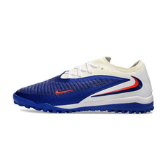 Chuteira Society TF Nike Phantom 6 Elite Azul e Branco